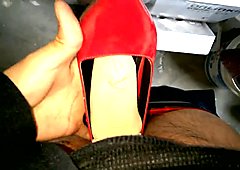 cum in neighbor's red heels