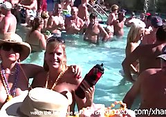 Real footage of sluts having group sex at the pool