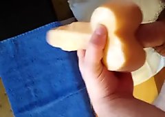 He shoves his cock in a tight fake asshole
