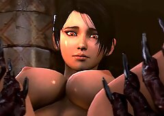 Kåt Tomb Raider är fångad och tvingad (Japan porr anime)