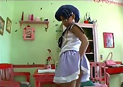 Manga girl showing pussy