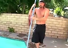 Young RedHead gets Fucked by Pool Guy!!