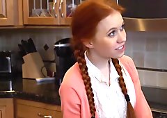 Cute redhead Dolly Little gets her tiny twat fucked hard