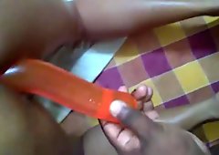 Indian girl getting fucked by dildo