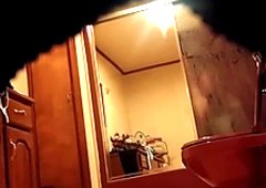 My hot booty Mom secretly filmed in our bathroom